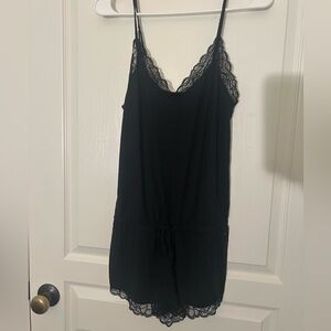 Size S Calvin Klein Underwear black lace loungewear romper